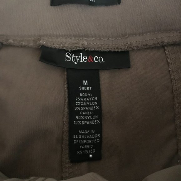 FINAL DAY - FINAL PRICE - Style & Co. Brown Pull-On Cropped Pants Medium/Short - Picture 9 of 9